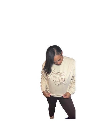 Finally Over Him – Embroidered Crewneck Sweater